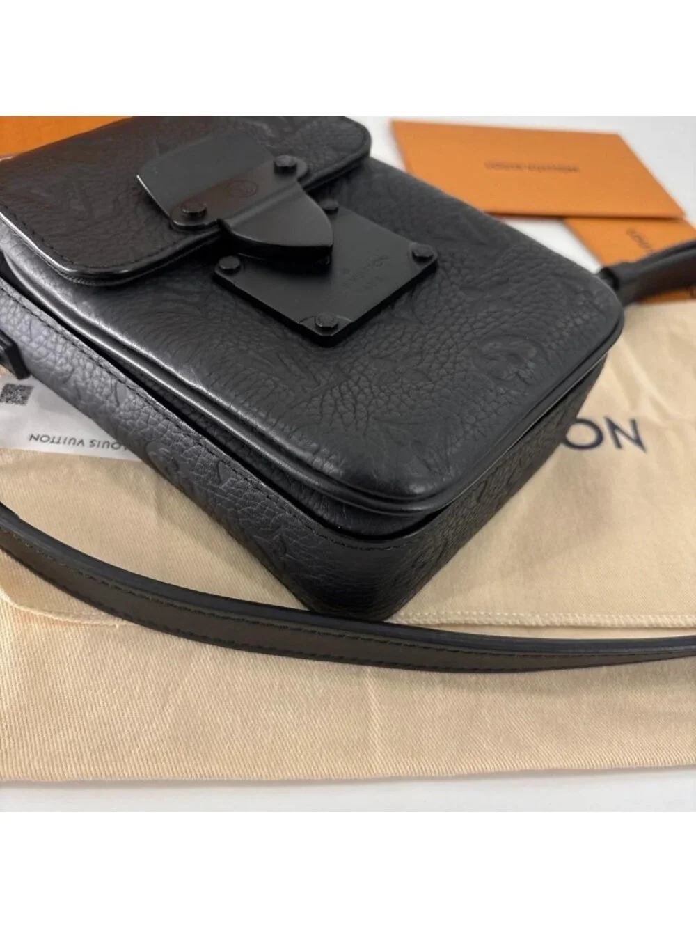 Louis Vuitton Super Monogram Taurillon S Rock Shoulder Bag Black